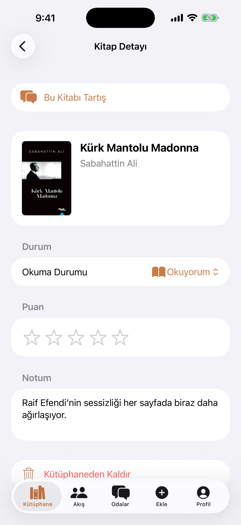 Kitap detayı ve not